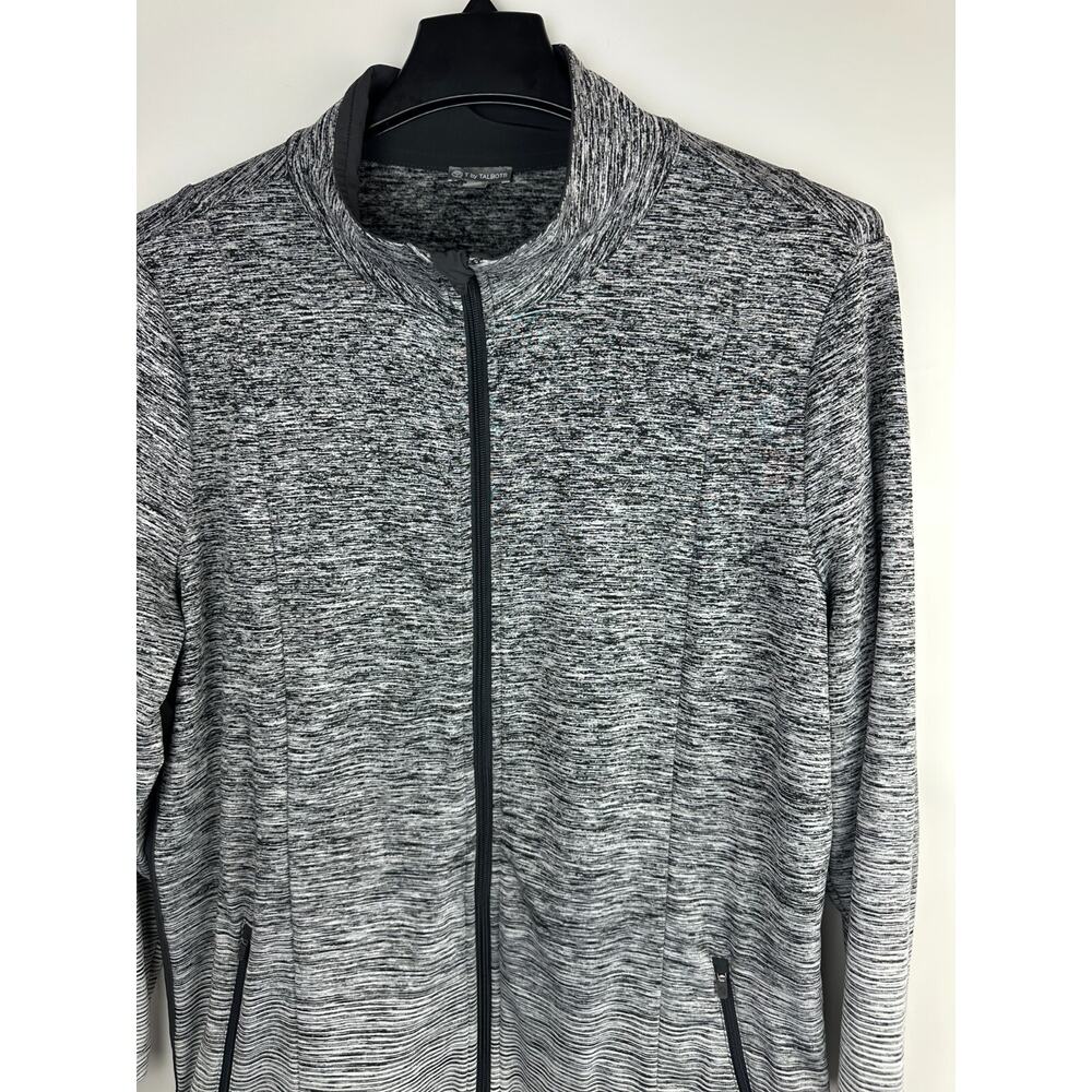 T by Talbots Ombre Black & Grey Striped Full Zip Jacket Stretch Plus Size 2X - Picture 6 of 14